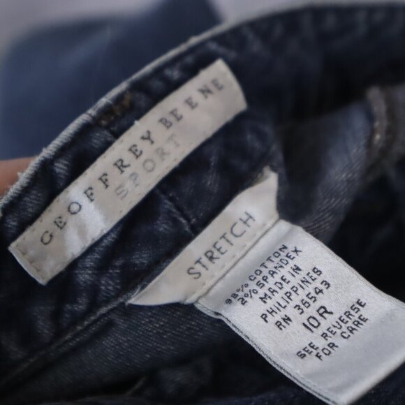 MED WASH STRETCH JEANS 10 Geoffrey Beene Sport Straight Leg Mid Rise Classic Y2K - Picture 4 of 8